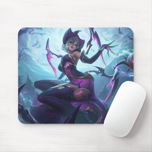 Spider Queen Gaming Mousepad | Gothic Theme Design (With Mouse)