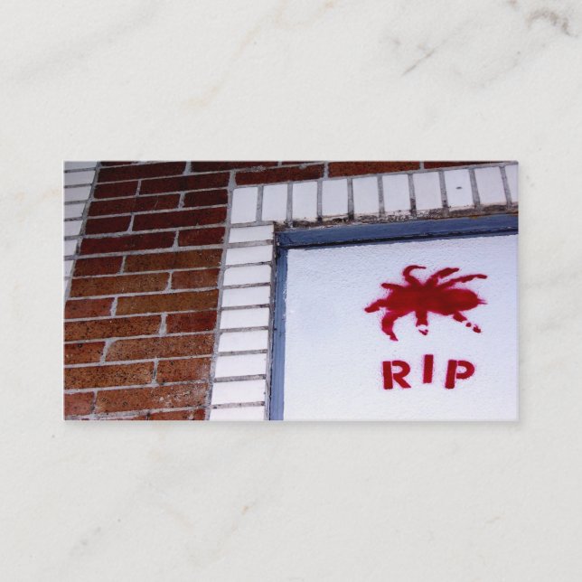 spider r.i.p. stencil business card (Front)