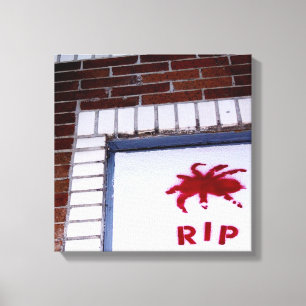 spider r.i.p. stencil canvas print
