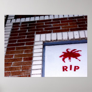 spider r.i.p. stencil poster