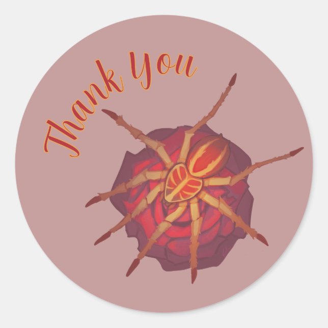 Spider rose, thank you  classic round sticker (Front)