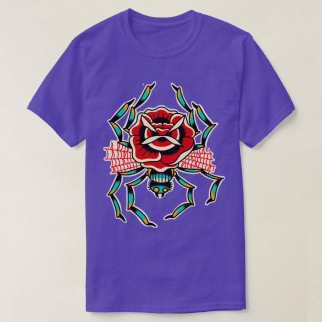 Spider rose traditional tattoo T-Shirt (Design Front)