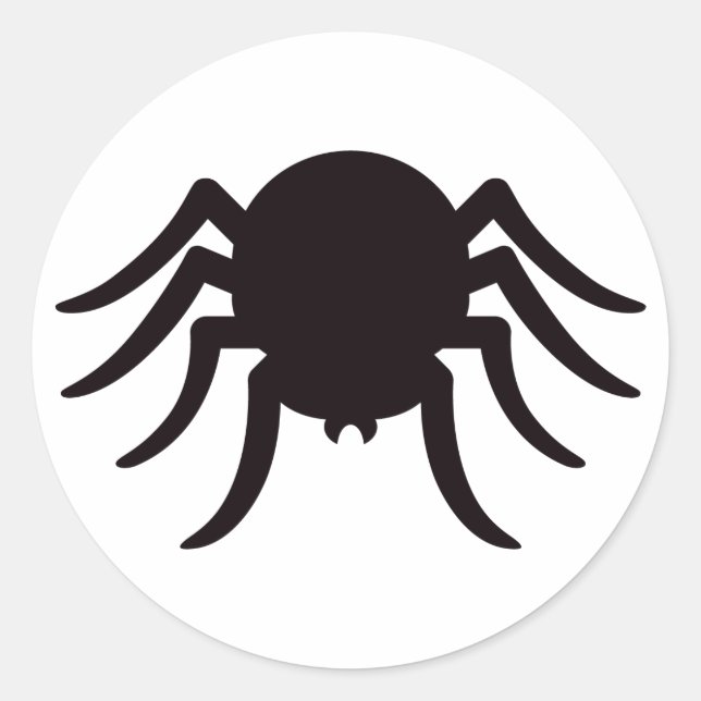 Spider silhouette black white Halloween stickers (Front)