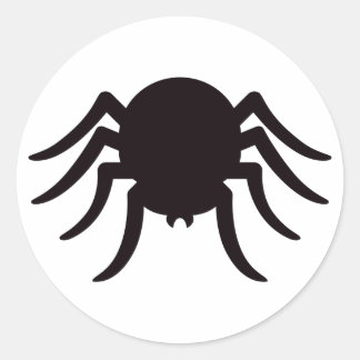 Spider silhouette black white Halloween stickers