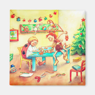 Spider Sonja and Ladybug Kai in December Magnet