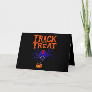 Spider Trick Or Treat Shirt Women Funny Halloween Card