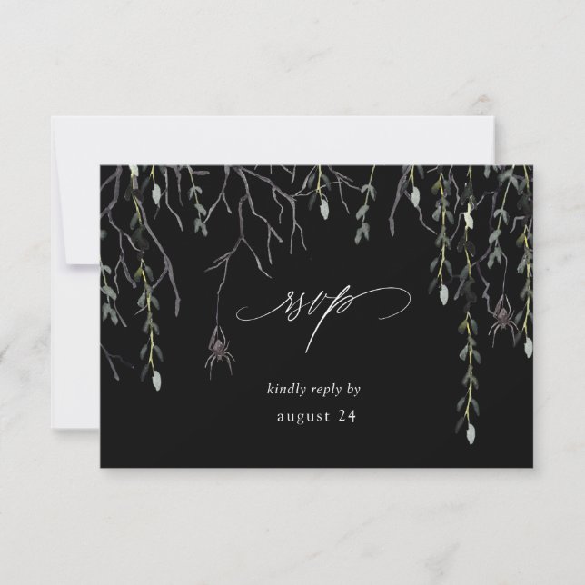Spider & Twigs Halloween w Meal RSVP Black (Front)