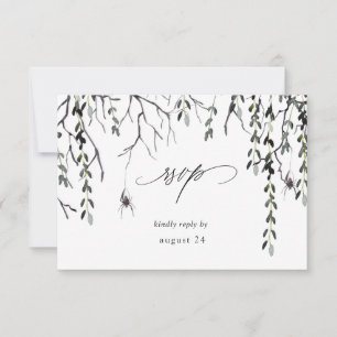 Spider & Twigs Halloween w Meal RSVP White Card