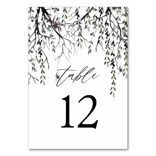 Spider & Twigs Halloween- White Table Number (Front)