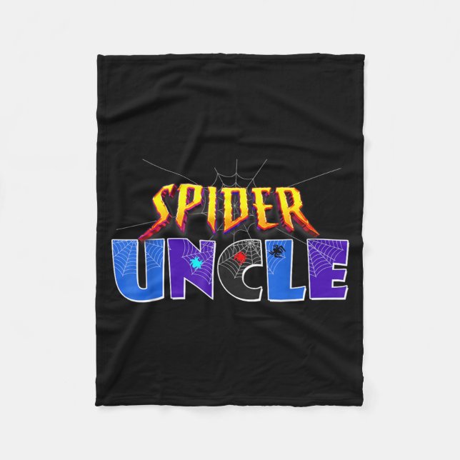 Spider Uncle Design Fathers Day Matching Family Fleece Blanket (Front)