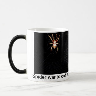 Spider wants coffee magic mug