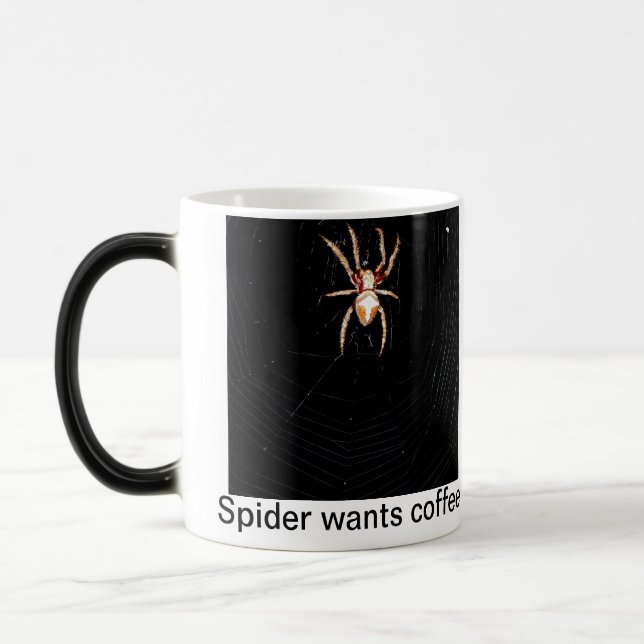 Spider wants coffee magic mug (Left)