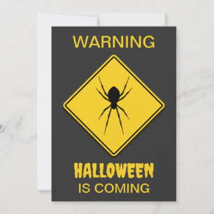 Spider Warning Halloween Invitation