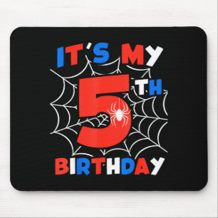 Spider Web 5th Birthday Party 5 Year Old Birthday  Mouse Mat