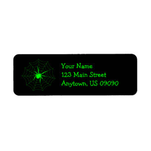 Spider Web Address Labels (Green)