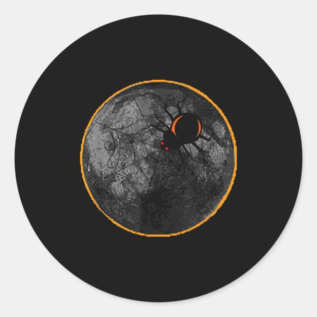 Spider Web Arachnid Moon Solar Classic Round Sticker (Front)