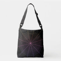 Spider web black purple orange Halloween pattern