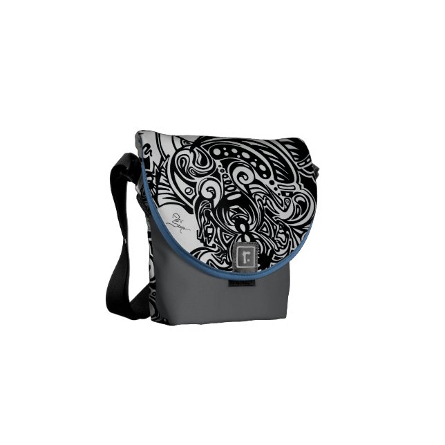 Spider Web blue and grey Shoulder Bag Commuter Bag (Front Left)