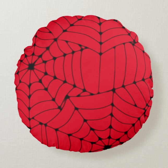 Spider Web Custom 16 inch Round Throw Pillow (Front)