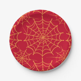 Spider web design paper plate