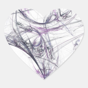 Spider Web Fractal Background Heart Sticker