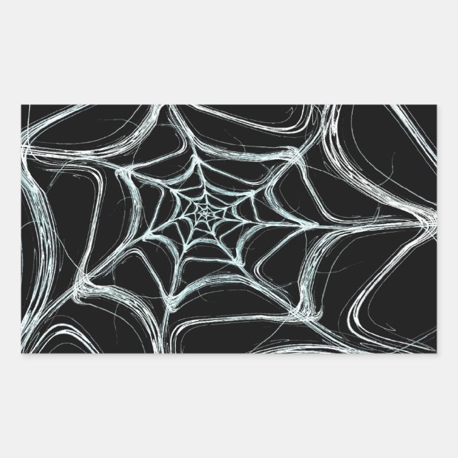 Spider Web Fractal Background Rectangle Sticker (Front)