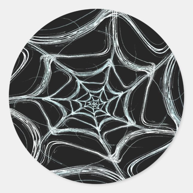 Spider Web Fractal Background Round Sticker (Front)