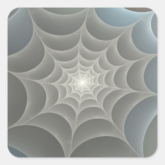 Spider Web Fractal Square Sticker