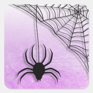 Spider Web Halloween Black and Purple Stickers