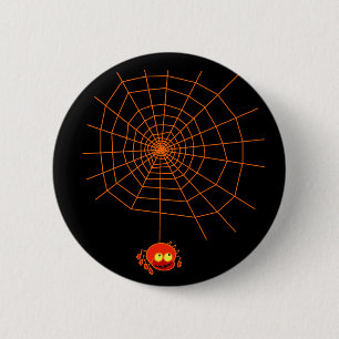 Spider Web Halloween Button