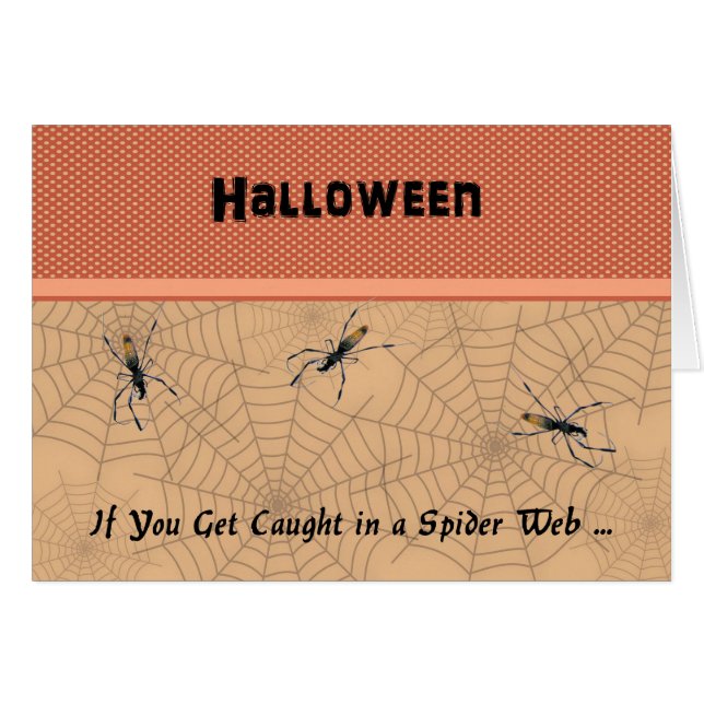 Spider Web Halloween Card (Front Horizontal)
