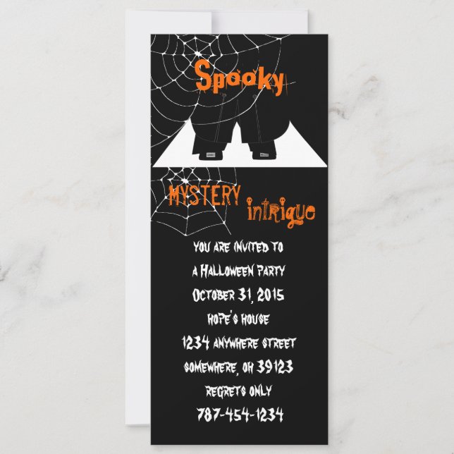 Spider Web  Halloween Party Invitations (Front)