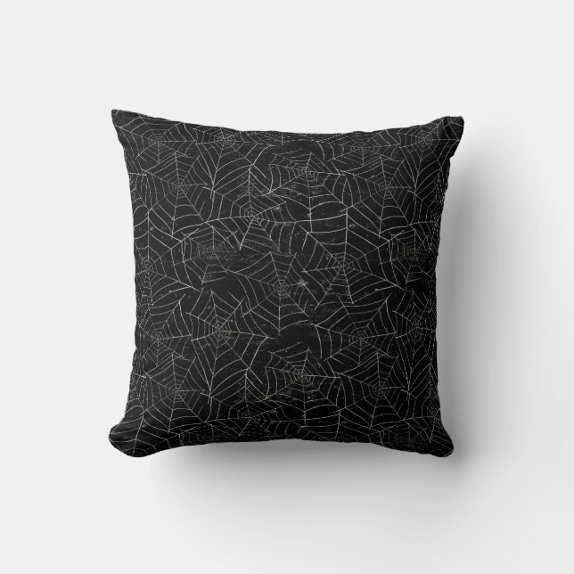 Spider Web Halloween Pattern Cushion (Front)