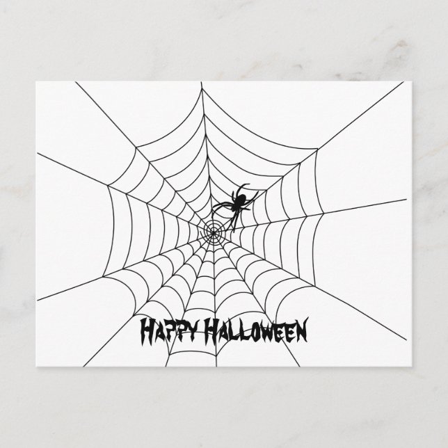 Spider Web Halloween Postcard (Front)