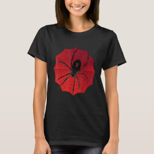 Spider Web Halloween Red Back Widow T-Shirt