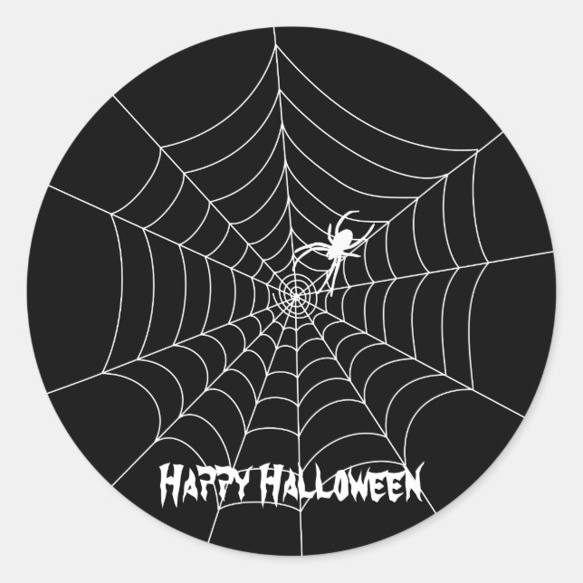 Spider Web Halloween Sticker (Front)