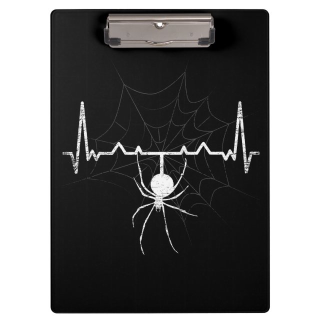 Spider Web Heartbeat Cobweb Spider Gift Clipboard (Front)