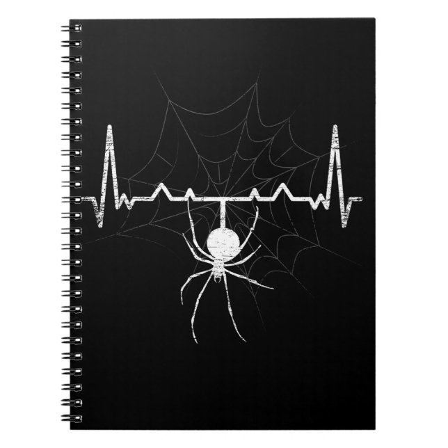 Spider Web Heartbeat Cobweb Spider Gift Notebook (Front)