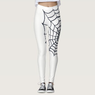 Spider Web Leggings Black and White for Halloween