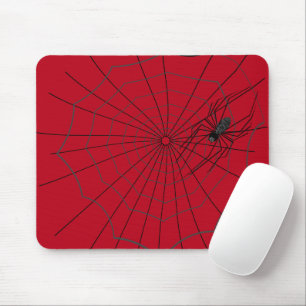 Spider Web Mousepad, Dark Red Mouse Mat