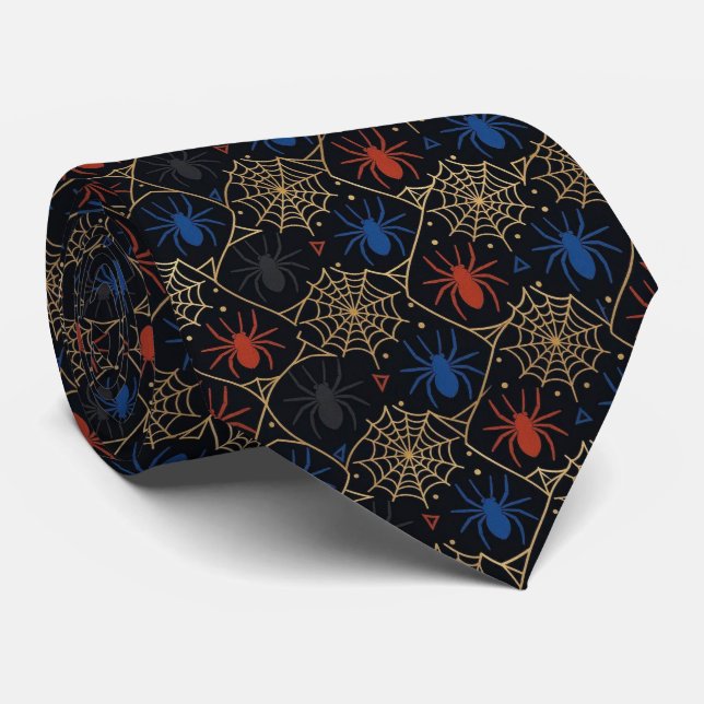 Spider Web Neck Tie  (Rolled)