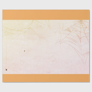 SPIDER WEB ORANGE HALLOWEEN Wrapping Paper