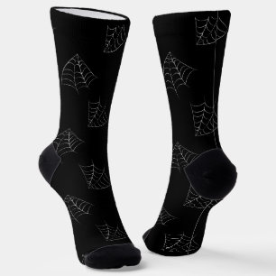 Spider Web Pattern Black Halloween Socks
