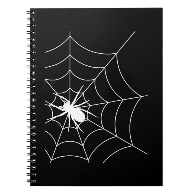 Spider Web Pregnancy Announcement Halloween Notebook (Front)