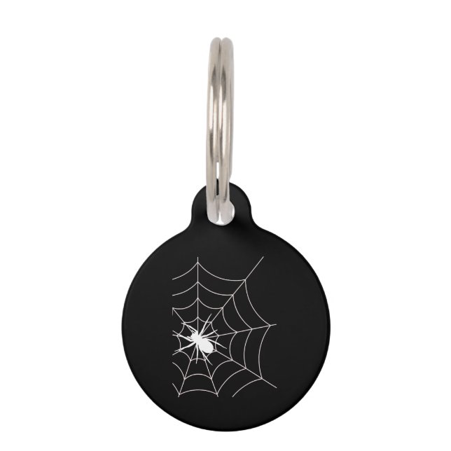 Spider Web Pregnancy Announcement Halloween Pet Tag (Front)