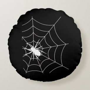 Spider Web Pregnancy Announcement Halloween Round Cushion