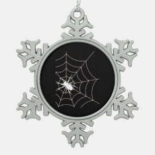 Spider Web Pregnancy Announcement Halloween Snowflake Pewter Christmas Ornament