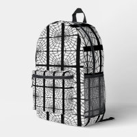 Spider Web Print Backpack In Black and White