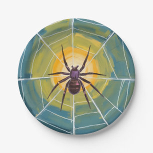 Spider Web Spooky Halloween Party Paper Plate