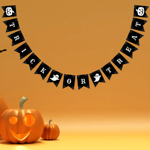 Spider Web Trick or Treat Jack O Lantern Halloween Bunting